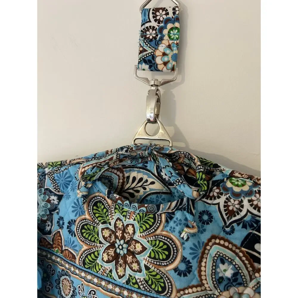 Vera Bradley Retired Bali Blue Brown Paisley Floral Hanging Quilted Garment Bag